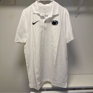 Penn State Nittany Lions Nike Dryfit Polo Men's White Team Issued Stitched
